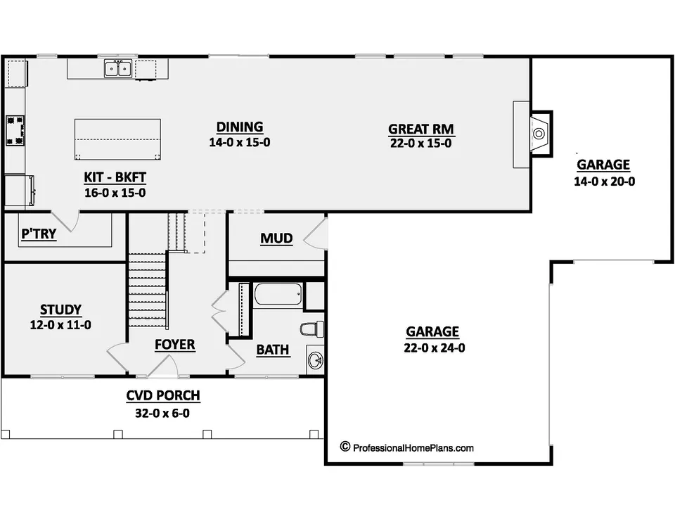 The Belterra main level floor plan